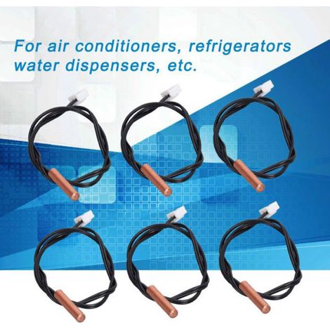 Lot de 10 sondes de température 10 K en PVC et cuivre, étanches, NTC, pour climatiseur (1/4)