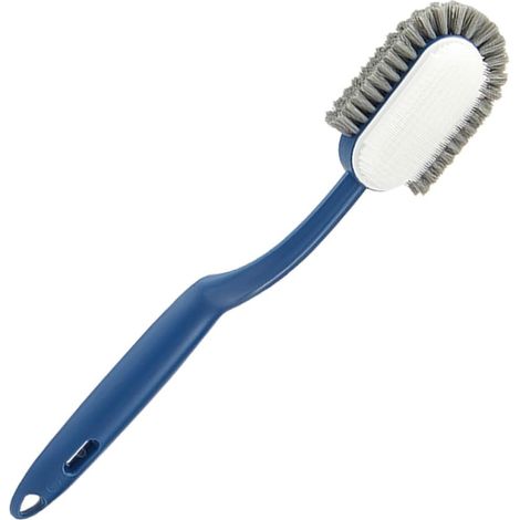 Scrubbing Brush with Long Plastic Handle Soft Bristles Blue