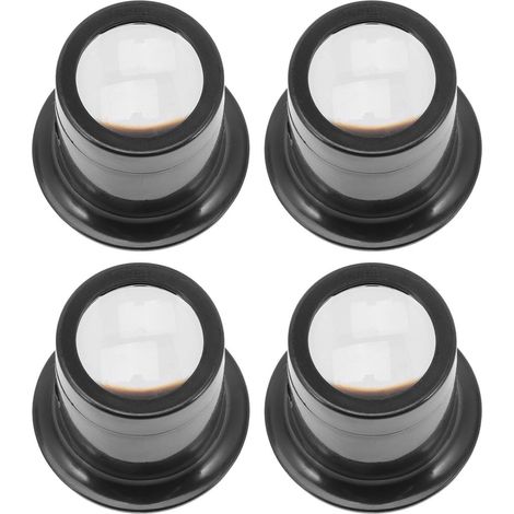 Set of 4 Professional 10x Jeweler's Magnifying Glasses in Black Resin, Compact Design for Watch Repair and Everyday Travel (1/5)