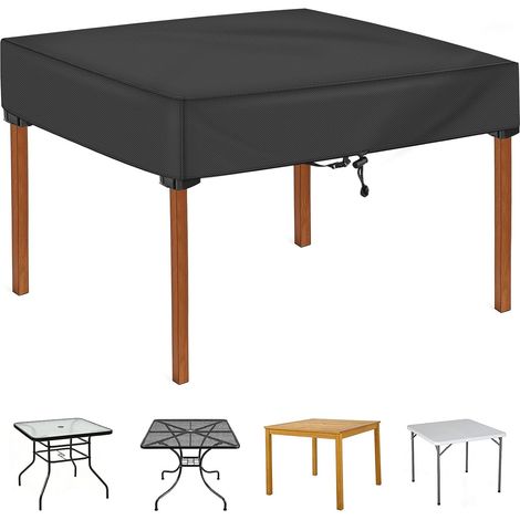 Housse Carrée Tisch Terrasse TOHONFOO – Housse undurchlässig und UV-beständig – Maße: 91,4 cm (L) x 91,4 cm (L) x 15,2 cm (H) (1/5)