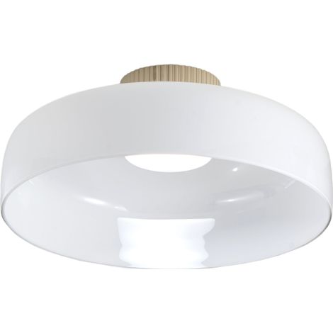Plafonnier Led Lunar 26W 3150Lm, 2700K-4000K, En Métal Et Verre Soufflé, Intensité Variable Par Paliers, Ip20, Blanc - Luminaire Chic Moderne (1/3)
