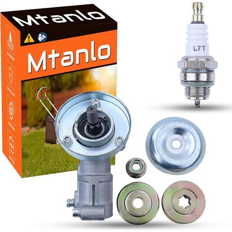Tête de transmission coudée pour arbre d'entraînement 9 dents, tube de 28 mm, avec bougie d'allumage, convient à tous les appareils avec tube d'arbre de 28 mm de diamètre (1/5)