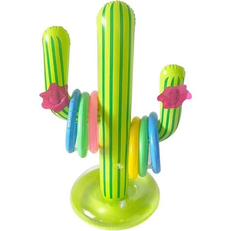 Cactus gonflable - OKZ® - 6 accessoires inclus - Décoration pour fête à la piscine - Aide à la natation