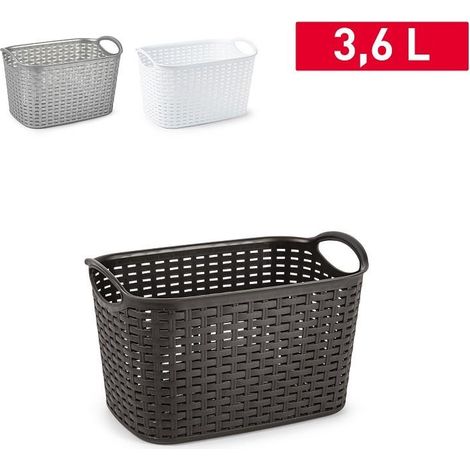 Cestino Organizer Multiuso Effetto Rattan 3,6 Litri 24 x 16,5 cm Vari Colori (1/2)