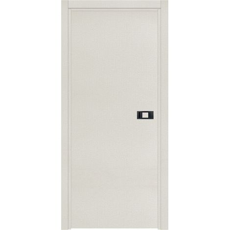 Bloc-porte pose fin de chantier collection PREMIUM Miro avec poignée Exclusive noire, H.204 x l.73 cm, aspect textile perle, réversible