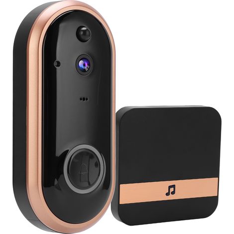 Sonnette vidéo HD 1080p, interphone bidirectionnel, sans fil WiFi, vision nocturne, grand angle de 166°, pour la sécurité de votre domicile, prise 90-260VEU (1/5)