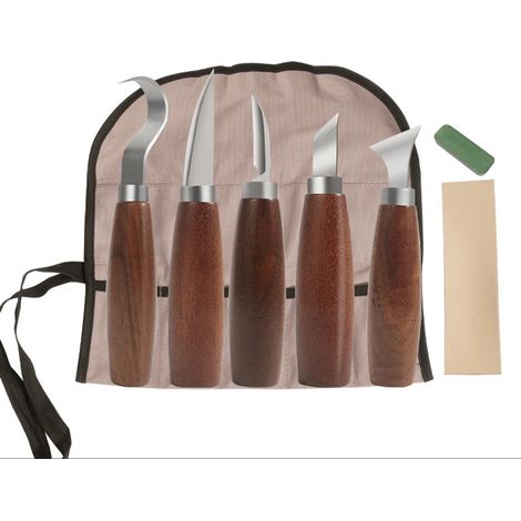 Professionelles Set aus 5 Holzmeißeln für die Holzschnitzerei (1/5)