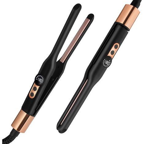 Mini Lisseur Cheveux, Fer à Lisser 2 en 1 avec 30M Ions Négatifs et Plaques Céramiques 3D, Chauffage Rapide pour Voyage et Domicile, Idéal pour Cheveux Courts, Frange, Barbe Hommes et Femmes (1/5)