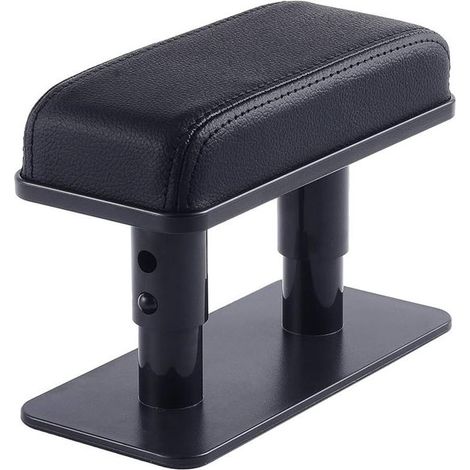 Bracciolo universale per auto - Supporto per gomiti - Staffa e cuscini regolabili - Adatto alla maggior parte dei modelli di auto (nero) (1/5)