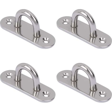 Crochets de plafond en acier inoxydable, lot de 4 supports muraux, plaque à œil ovale pour chaise suspendue, hamac, balançoire de Yoga, sac de sable, Pot de fleur (1/5)