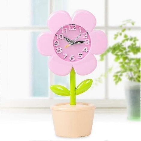 Réveil créatif pour chambre à coucher avec présentoir à poudre numérique stéréo silencieux pour fleurs (1/4)