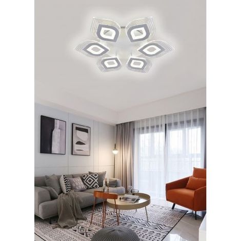 TrAdE Shop Traesio - Lampadario Plafoniera Moderna Soffitto Luce Fredda 6500k Naturale 4000k 55w C27b - -Bianco Naturale      -