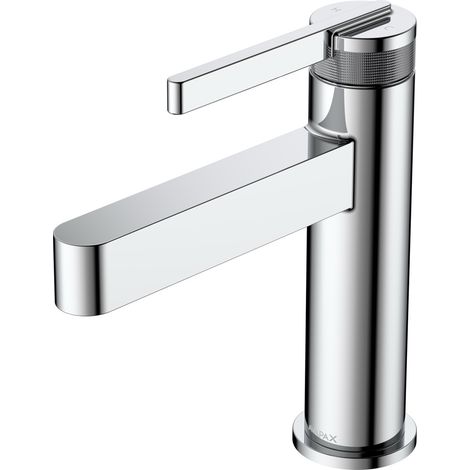 Avapax Robinet de lavabo - Chrome brillant - Monobloc - Laiton - Tête en céramique 26 mm (1/2)