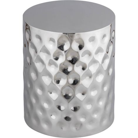 sweeek - Beistelltisch, Sofaende, Nachttisch aus emailliertem Chromstahl Ø 33 x H 41 cm (1/5)