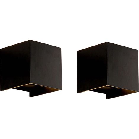 Luminaire Mural Extérieur LED Étanche Noir 2 Pièces Avec Détecteur De Mouvement Pour Maison (1/5)