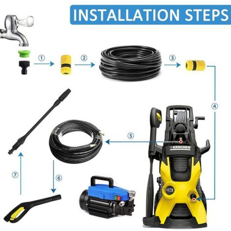 Lance de Nettoyeur Haute Pression, 150Bar Lance Accessoire pour Karcher k2 k3 k4 k5 k6 k7 Accessoire pour Nettoyeur Haute Pression (1/4)