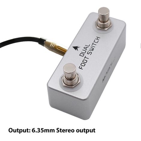 Pédalier double MOSKYAUDIO, commutateur de canal d'amplificateur avec fonction de verrouillage, alliage d'aluminium, sortie stéréo 6,35 mm (1/4)