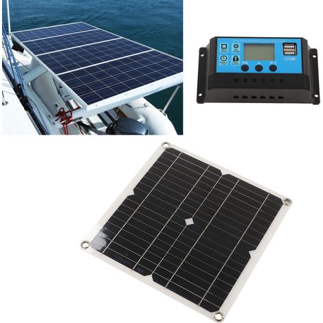 Wasserdichtes 12-W-Monokristallin-Solarladegerät mit adaptivem 10-A- oder 30-A-Laderegler, 12 V/24 V, für Autos, Boote, Anhänger und Wohnmobile (Batterie nicht im Lieferumfang enthalten). 10-A-Ladereg (1/5)