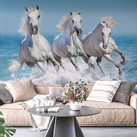 Papier peint panoramique - Chevaux - 130 cm x 86 cm (1/4)