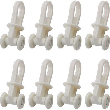 Rouleau de rail de rideau SOURCING MAP 8,5mm Diamètre Glisseur Roulette Roue Rail Voilage Store Plastique Blanc 8Pcs