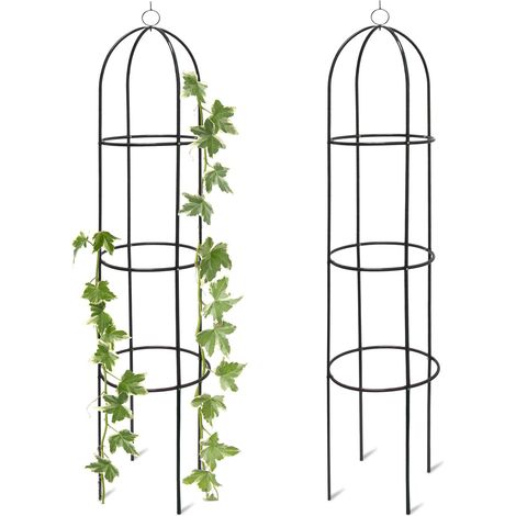 2 Soportea Plantas Revestimiento Metal 190 cm, Guía Rosas Resistente Intemperie, para Rosales y Flores, Verde