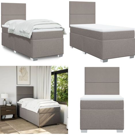Boxspringbett mit Matratze Taupe 100x200 cm Stoff - Boxspringbett - Doppelbett - Bettsofa - Schlafsystem - Polsterbett - Home & Living