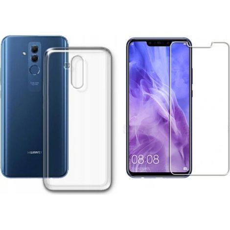 COVER POSTERIORE TRASPARENTE PER HUAWEI MATE 20 LITE + VETRO (1/4)