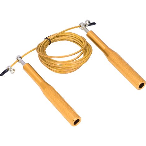 Corde à sauter en aluminium et acier avec roulement à bille universel, dorée, pour adulte et étudiant, fitness compétitif (1/5)