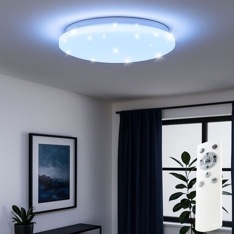 Smart LED Deckenlampe dimmbar mit Fernbedienung RGB Farbwechsel Sternenhimmel Schlafzimmerlampe, 22W 2400lm warmweiß-kaltweiß, DxH 39 x 7 cm (1/5)