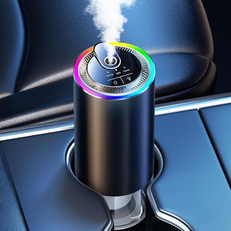Diffuseur Voiture avec 50ml Parfum, atomiseur ultrasonique, lumière à Commande vocale, 3 Modes intelligents, Marche/arrêt Automatique, Batterie 1000 mAh, BJ 573 (Cologne) (1/5)