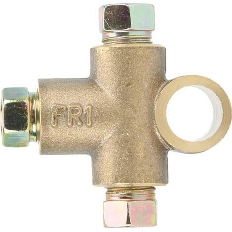 Té de Frein à 3 Voies en T avec 3 Écrous Mâles Court Union M10 3/16in Tuyau 10mm raccord circuit de freinage 3 voie flexible (1/5)