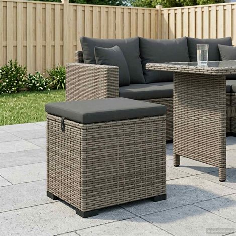 vidaXL Pouf de jardin avec coussin 40 x 30 x 40 cm