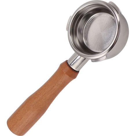 Porte-filtre à café 58 mm à 3 oreilles en acier inoxydable, sans fond, accessoire pour machine à café Barsetto E en palissandre rouge (1/5)