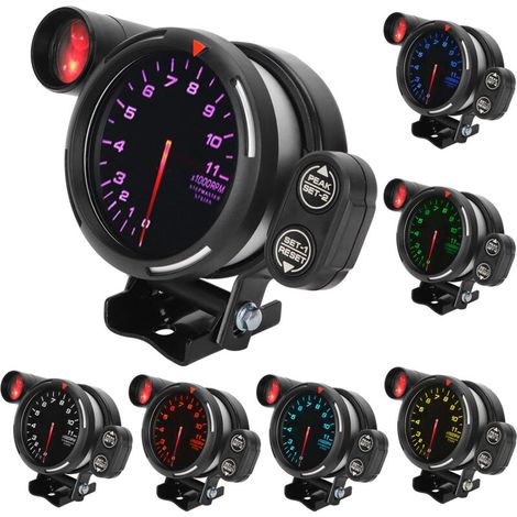3.15in 80mm Voiture Tachymètre RPM Jauge Compteur 7 Couleur Instrument Automobile Très Sensible. (1/5)