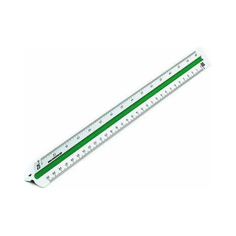 Dreikantmastab 150 30cm Ingenieur DIN: 1:2,5 1:5 1:10 1:20 1:50 1:100 Kunststoff wei (1/4)