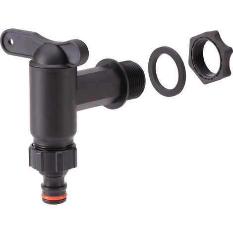 Rubinetto da 3/4 + raccordo rapido per serbatoio  Nero