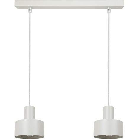 Lampada sospesa industriale doppia E27 grigio/beige 42cm Sigma (1/3)