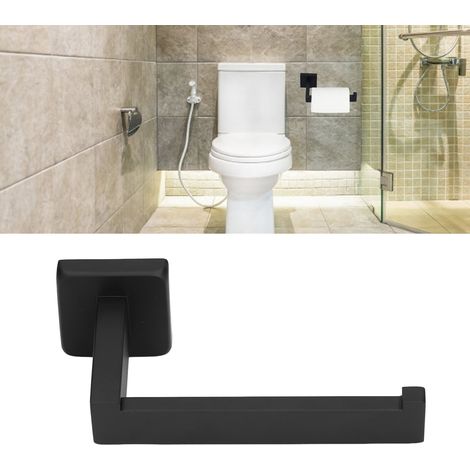 Porte-papier toilette en acier inoxydable 304 noir, porte-accessoires de salle de bain, porte-papier toilette (1/5)
