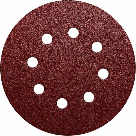 Lot de 50 disques de ponçage abrasifs 125 mm grain 80 8 trous autobloquants (1/2)