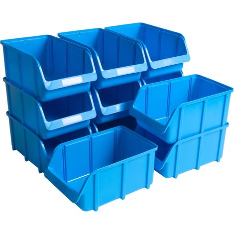 Hünersdorff 12 scatole portaoggetti impilabili, dimensioni 4, in polistirolo, elevata stabilità dimensionale e capacità di carico, colore: blu