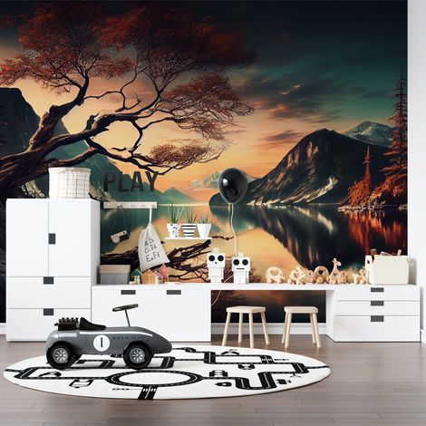 Papier peint lac zen japonais - 150 x 250 cm (1/2)