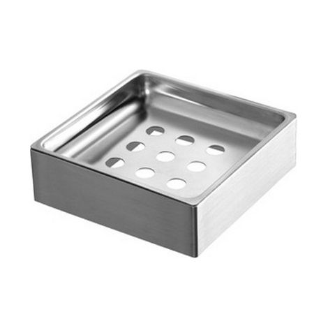 Portasapone con drenaggio in acciaio inox satinato  NUEVO-S kamalu