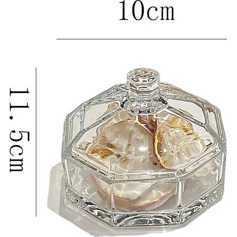Boîte à bijoux et cotons-tiges en verre transparent avec couvercle, bocal à bonbons, décoration intérieure. (1/5)