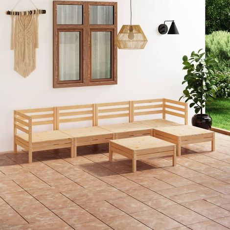 Salon de jardin 6 pcs - Canapé de jardin - Ensembles de Meubles d'exterieur - Bois de pin massif Chic-820228 (1/5)