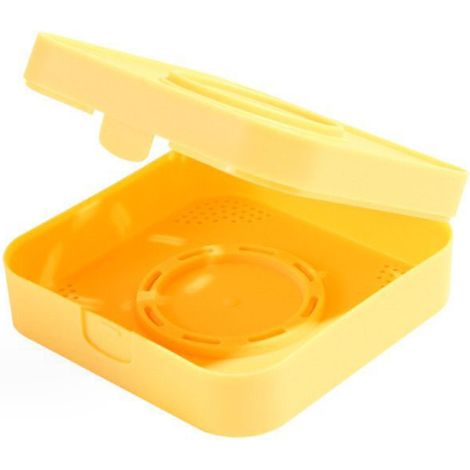 Boîte de rangement pour éponges à poudre - Étui de voyage portable et élégant, contenant pour poudre de maquillage respirant, pour femme, jaune (1/5)