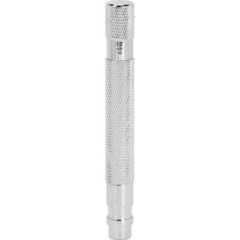 Retro-Rasierergriff aus Metall mit rutschfester Oberfläche für unterwegs und zu Hause – Silber (1/5)