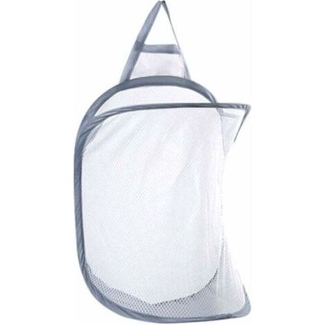 1pc Panier à Linge Suspendu,Panier Linge,Sac A Linge Sale Pliable,Corbeilles à Linge Pliable Maille Filet Avec Crochets Panier a Linge Pliable Pour Placard Dortoir Chambre Salle De Bain (1/4)