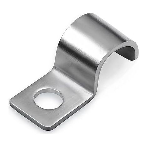 25 Pièces Fixation Grillage Rigide, Un Trou Clips En Acier Inoxydable, Petit Collier de Serrage en U pour Câbles et Tuyaux (Ø 10 mm) (1/5)