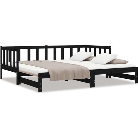 Maison Exclusive - Sofá cama extraíble sin colchón negro 2x(90x19 (1/5)