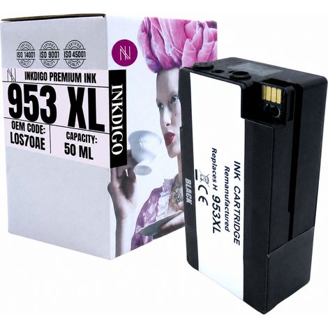 Tinta Inkdigo 953XL compatible con HP OfficeJet Pro 7720 8715 8730 7730 8740. Certificación TÜV. (1/5)